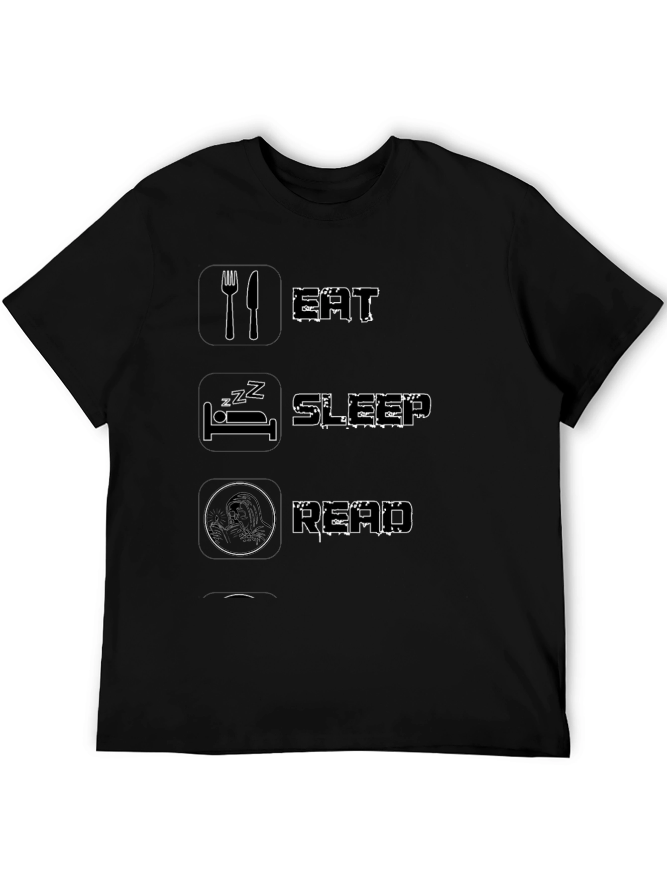 Eat Sleep Read Black Graphic T-Shirt