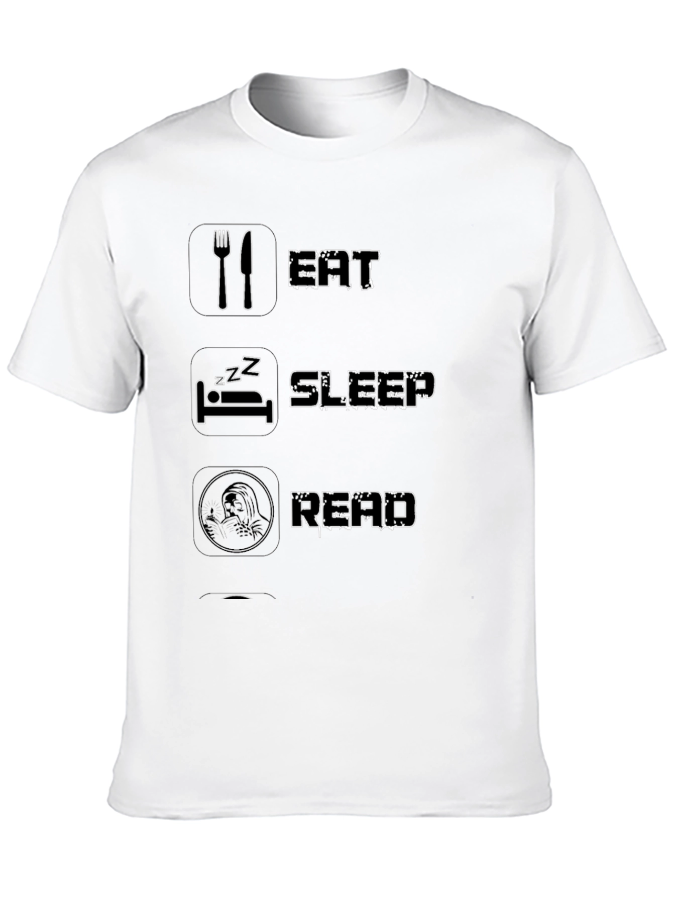 Eat Sleep Read Black Graphic T-Shirt
