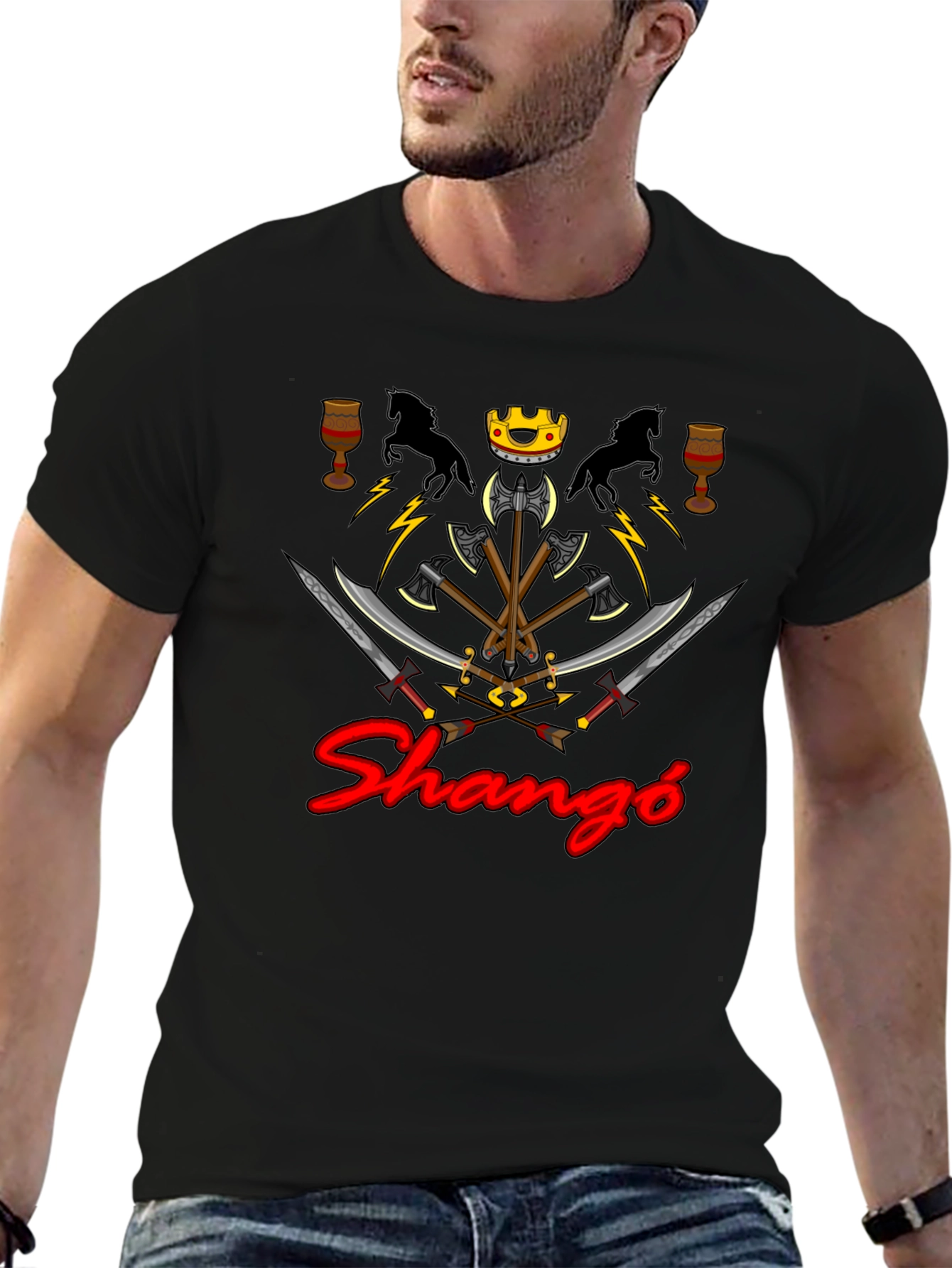 Shangó Graphic Tee - Afro-Caribbean Orisha Inspired Design