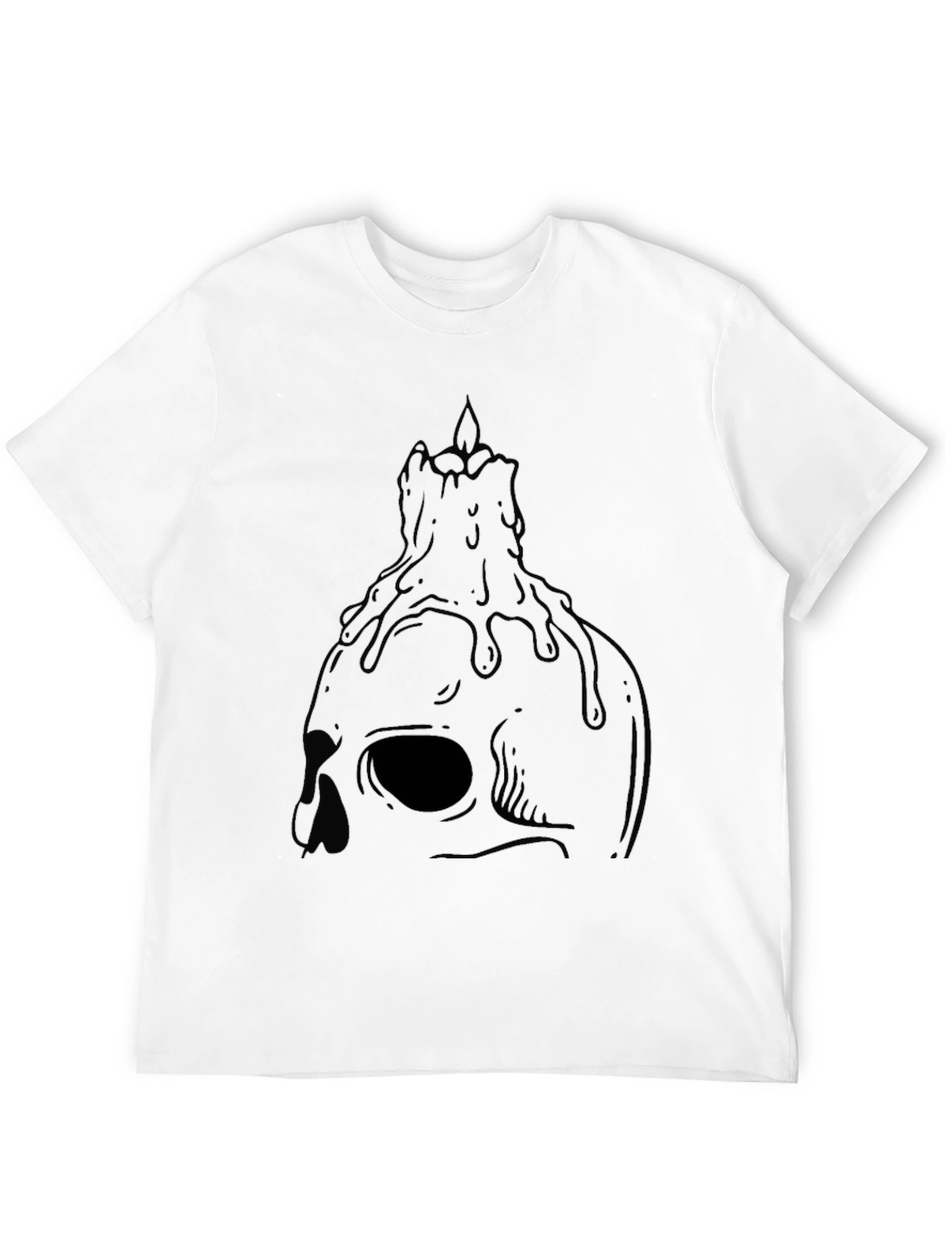Skull Candle Graphic Tee - Edgy Streetwear