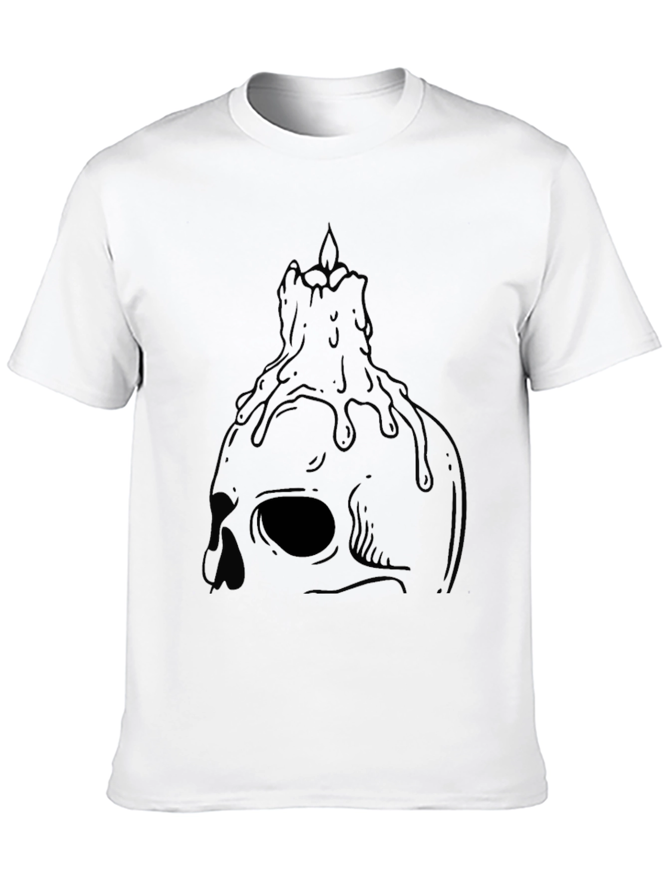 Skull Candle Graphic Tee - Edgy Streetwear