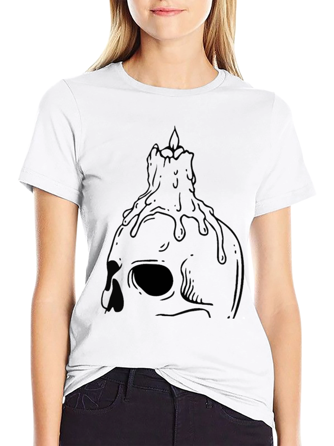 Skull Candle Graphic Tee - Edgy Streetwear