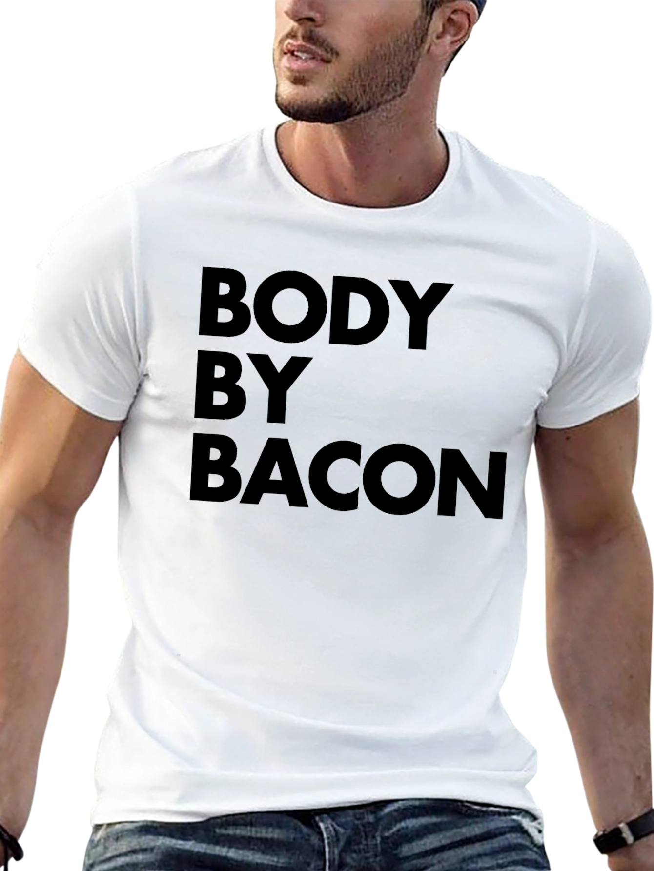 Body by Bacon - Funny Graphic T-Shirt