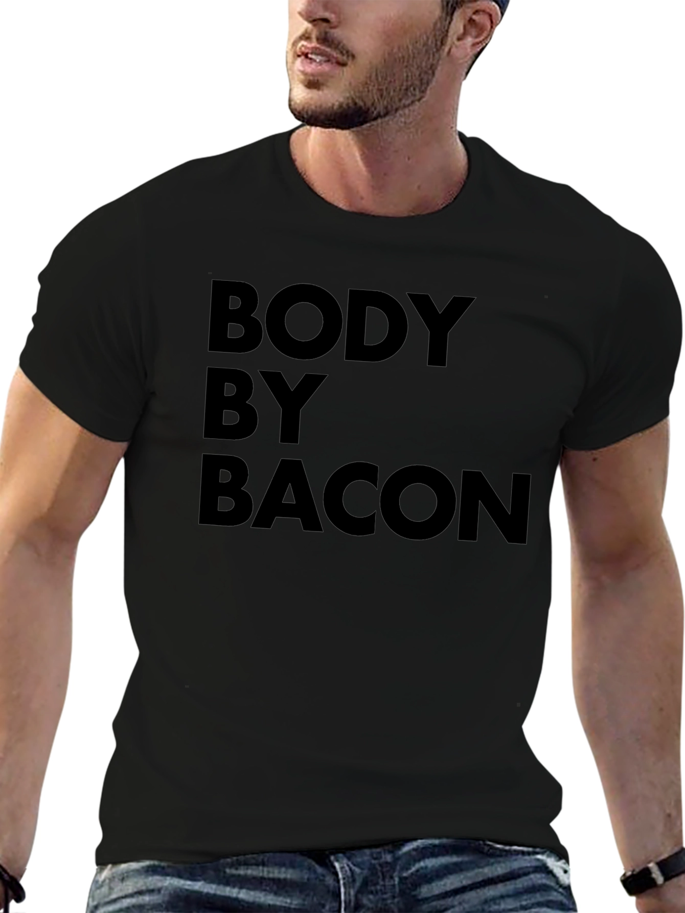 Body by Bacon - Funny Graphic T-Shirt