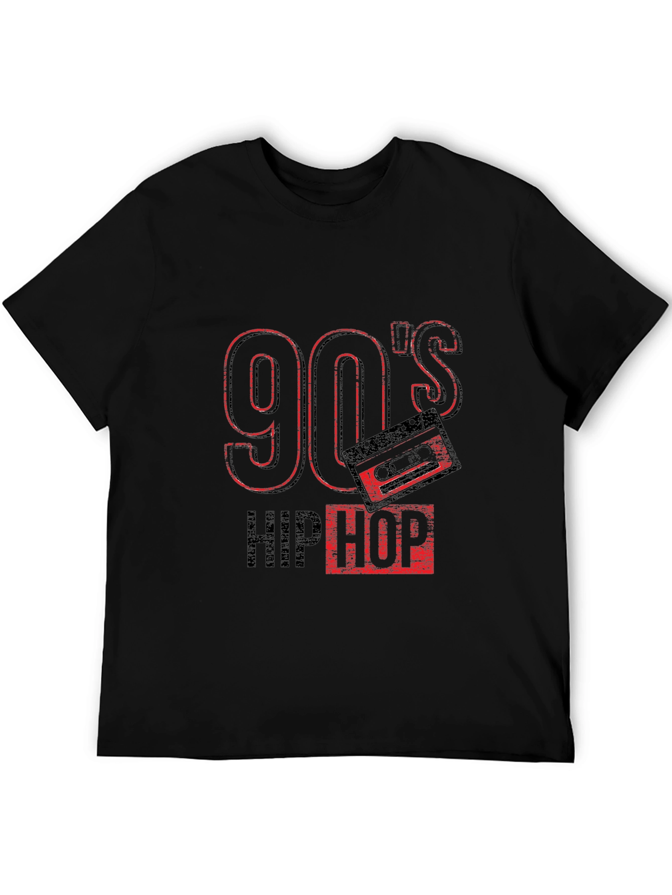 90s Hip Hop Graphic Black T-Shirt