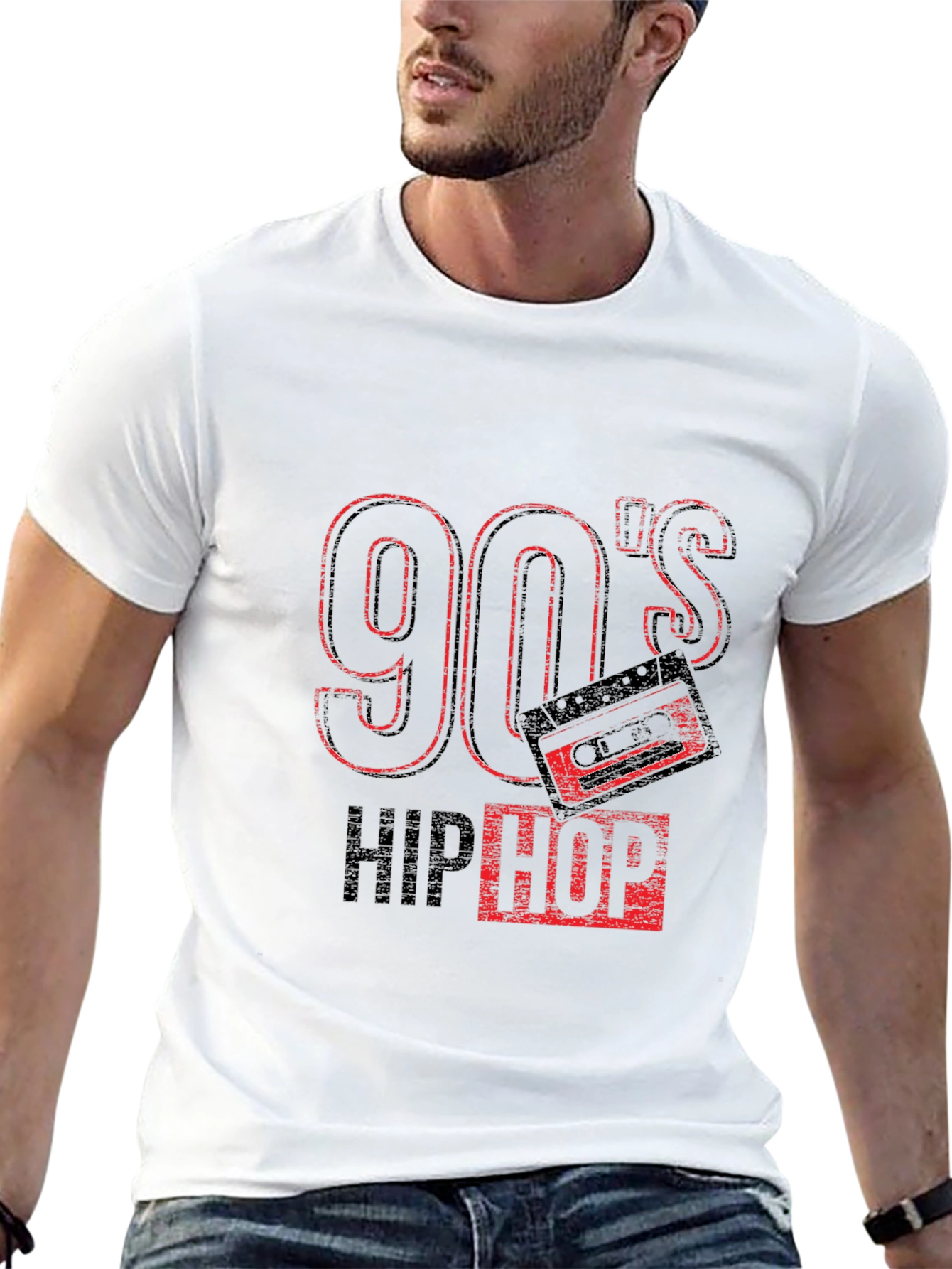 90s Hip Hop Graphic Black T-Shirt
