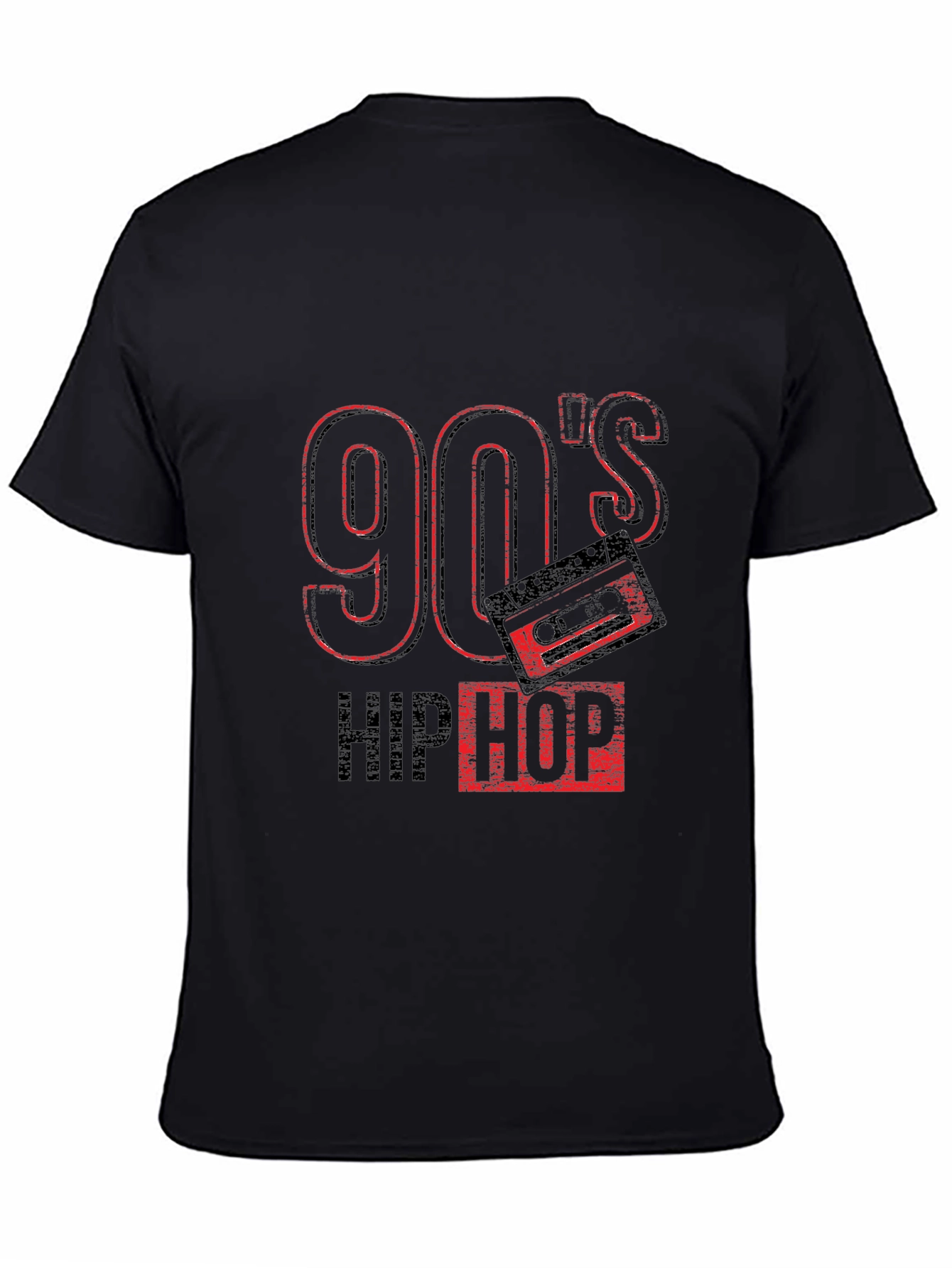 90s Hip Hop Graphic Black T-Shirt