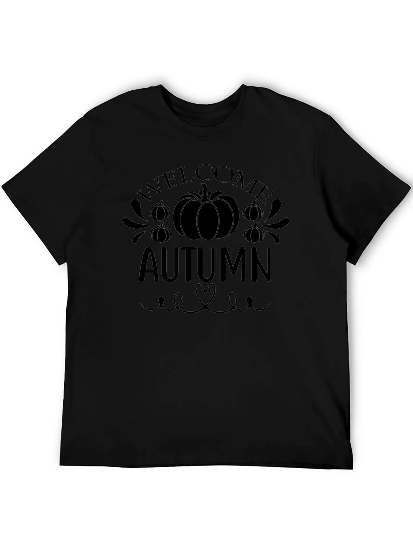 Welcome Autumn Pumpkin T-Shirt - Black