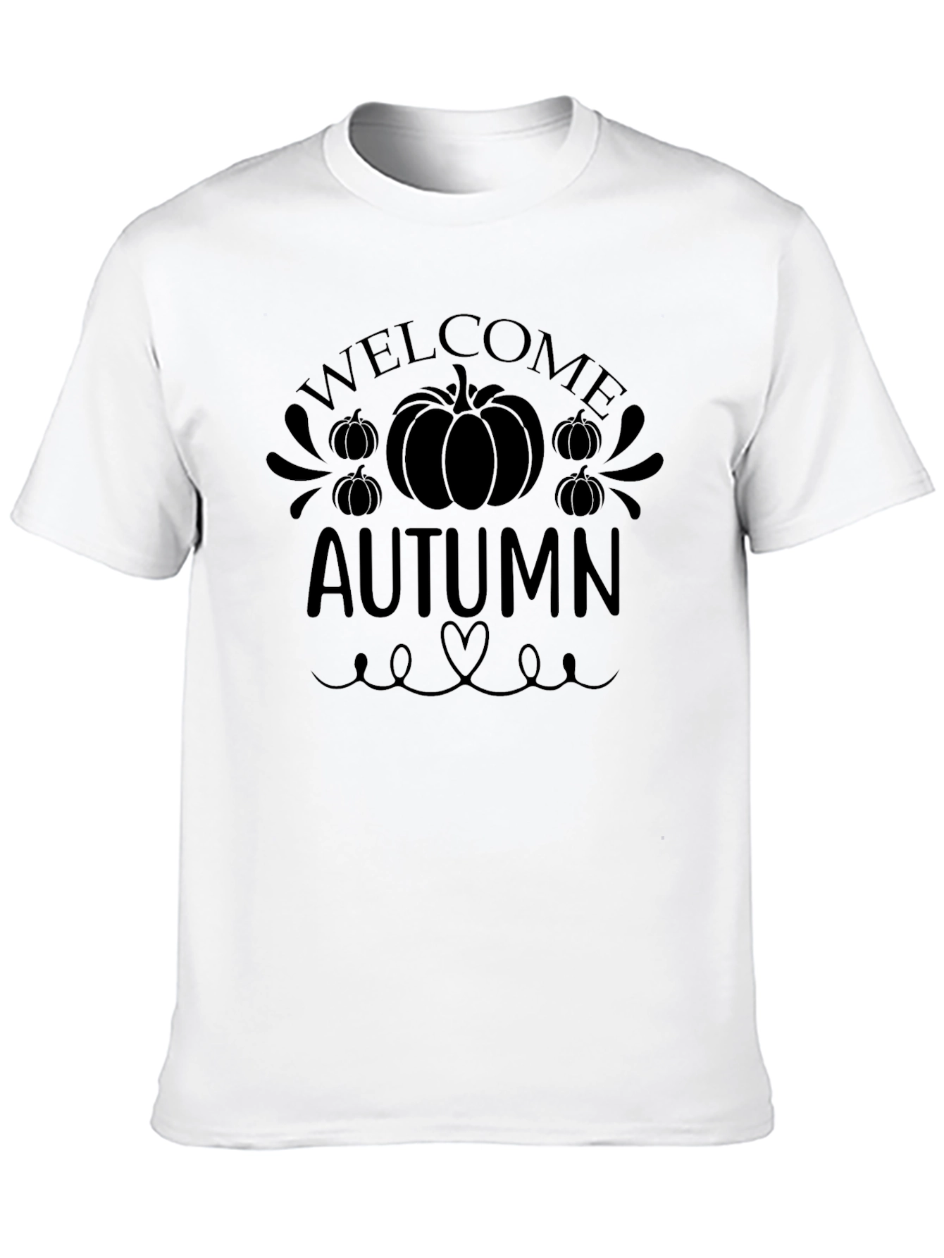Welcome Autumn Pumpkin T-Shirt - Black