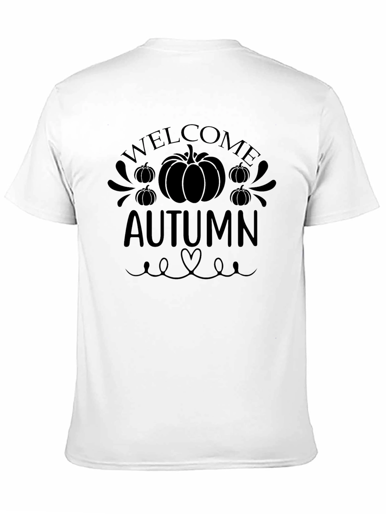 Welcome Autumn Pumpkin T-Shirt - Black