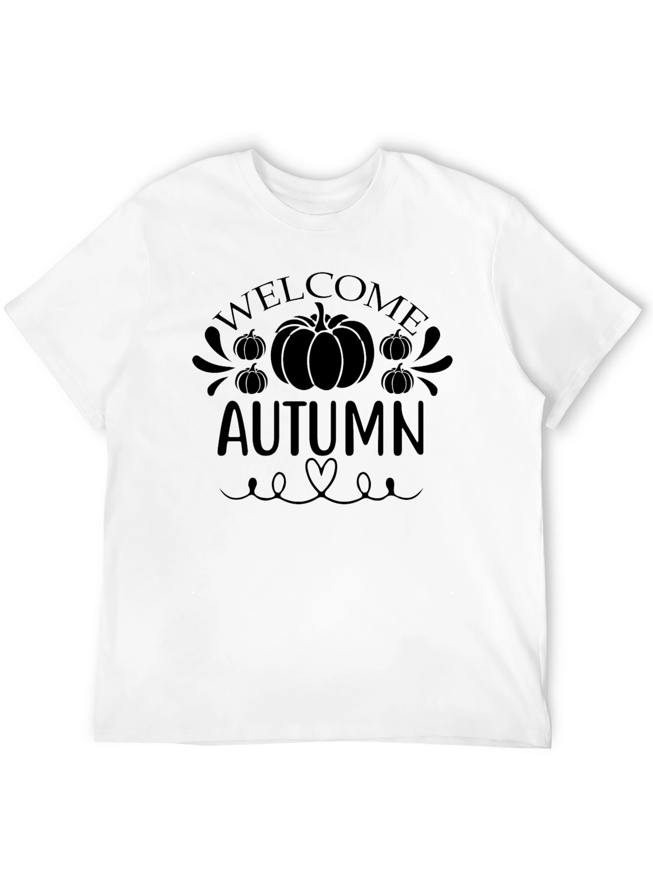 Welcome Autumn Pumpkin T-Shirt - Black
