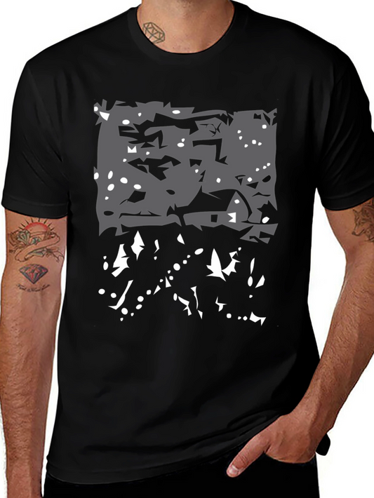 Abstract Winter Scene Black T-Shirt