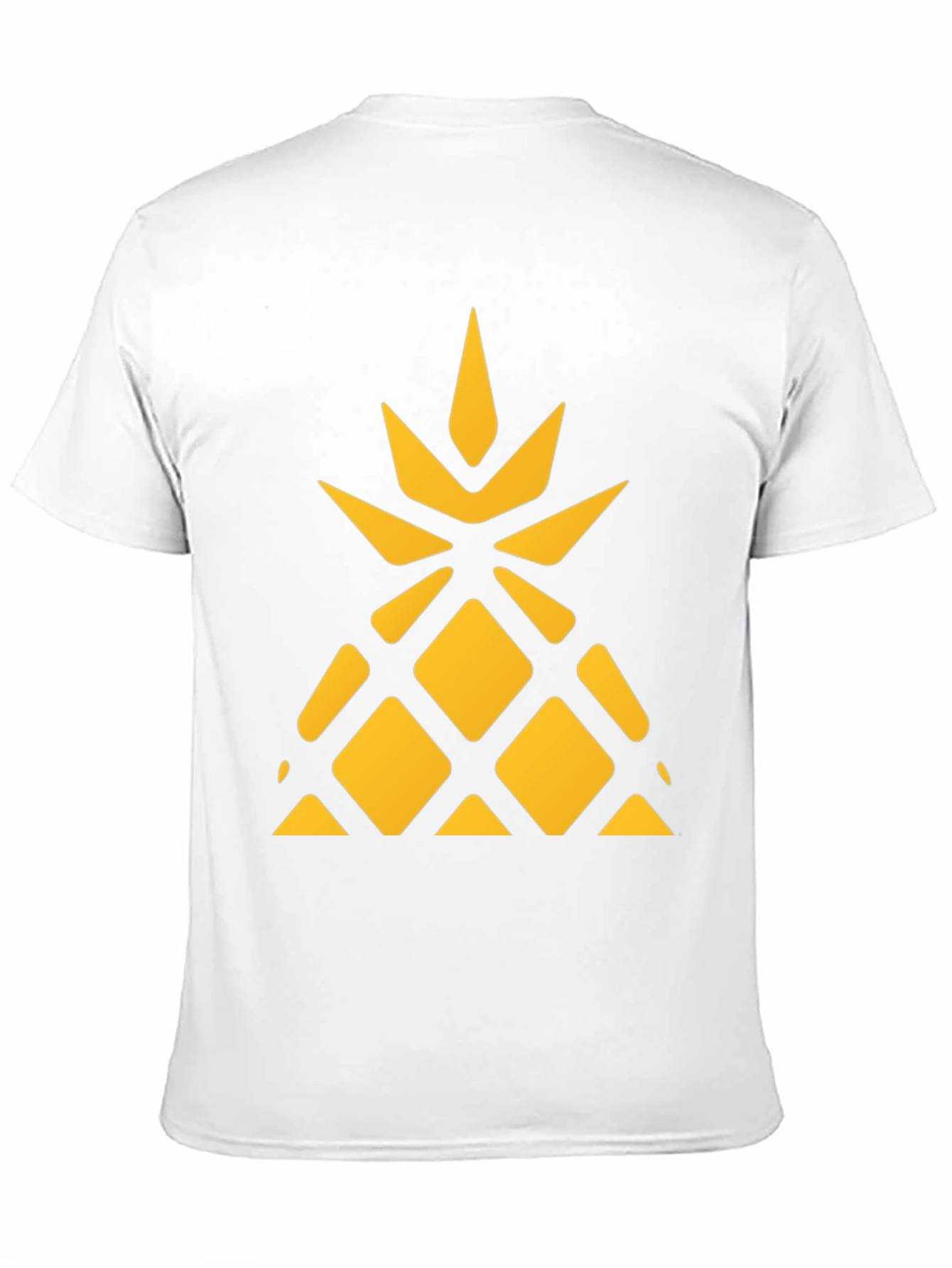 Geometric Pineapple Graphic Tee - Black Cotton Shirt