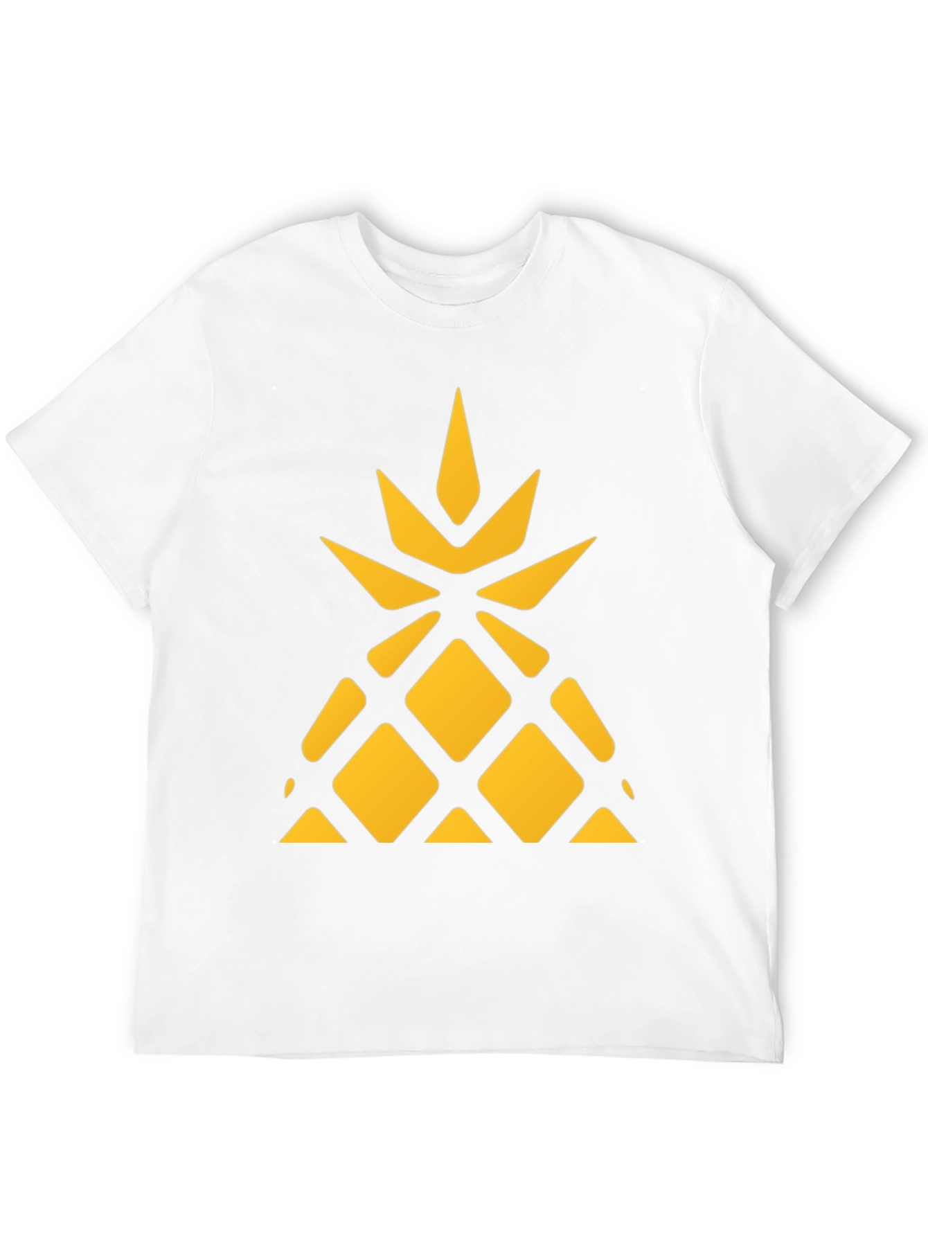 Geometric Pineapple Graphic Tee - Black Cotton Shirt