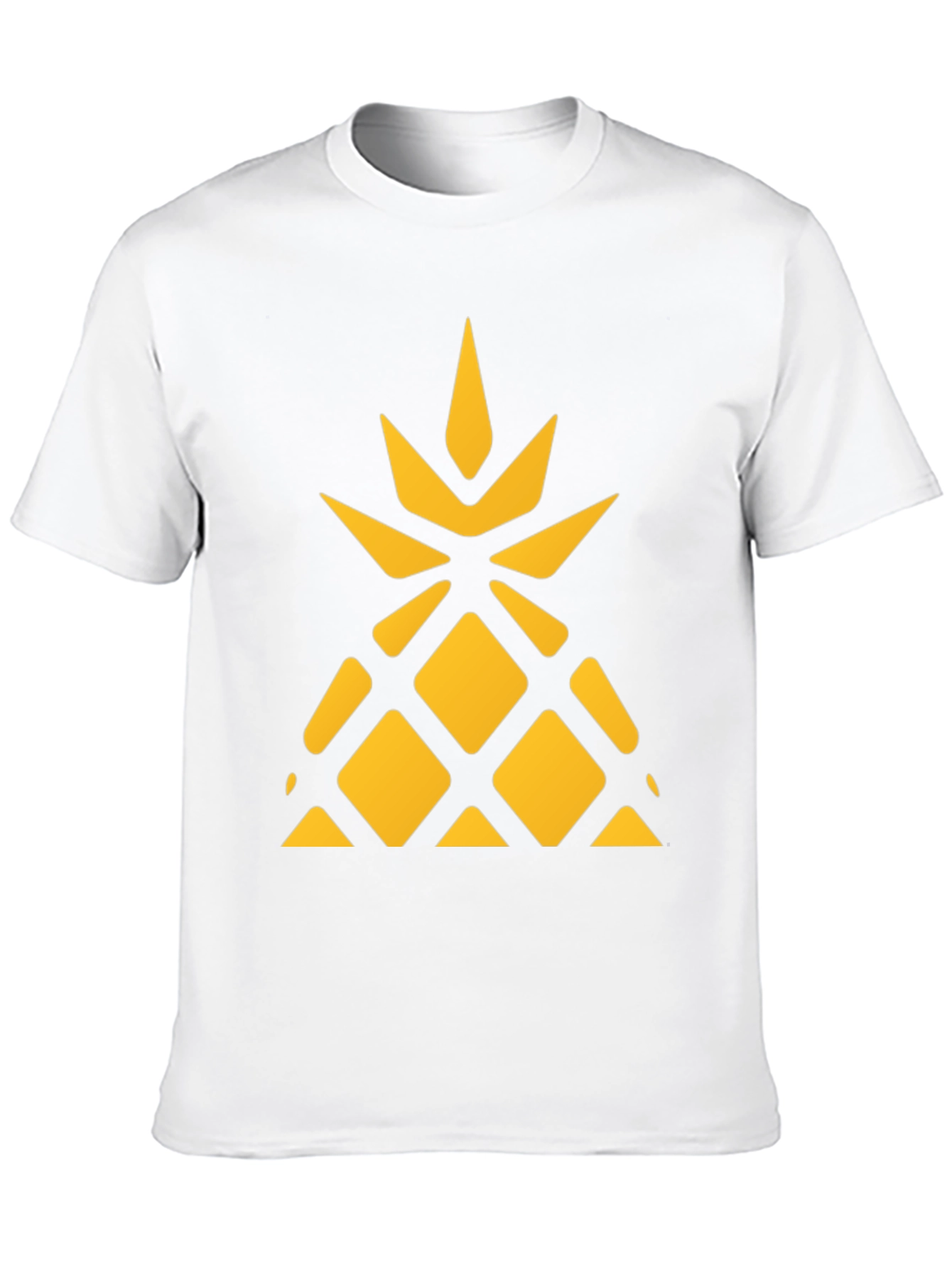 Geometric Pineapple Graphic Tee - Black Cotton Shirt