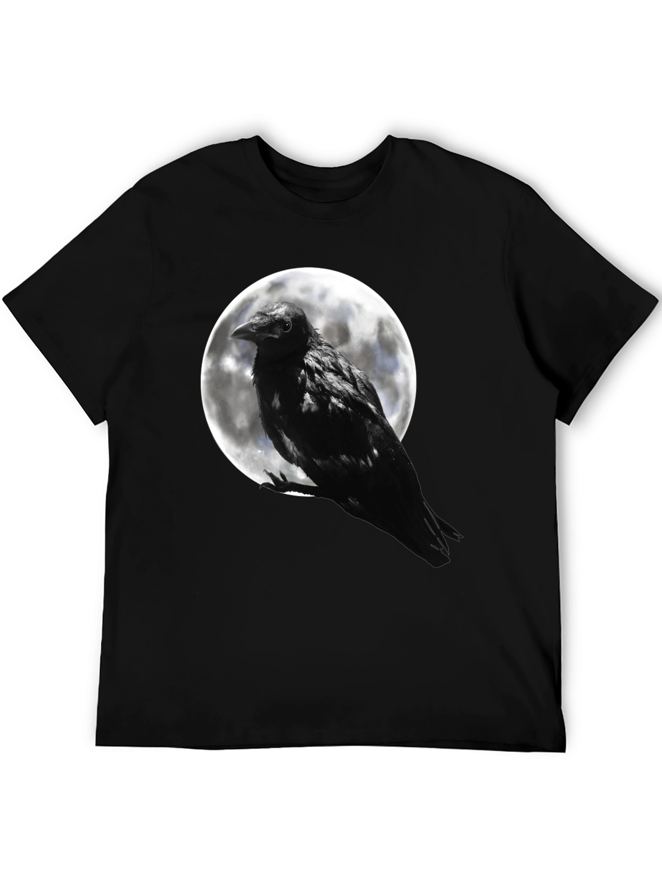 Raven Moon T-Shirt - Gothic Black Crow Tee