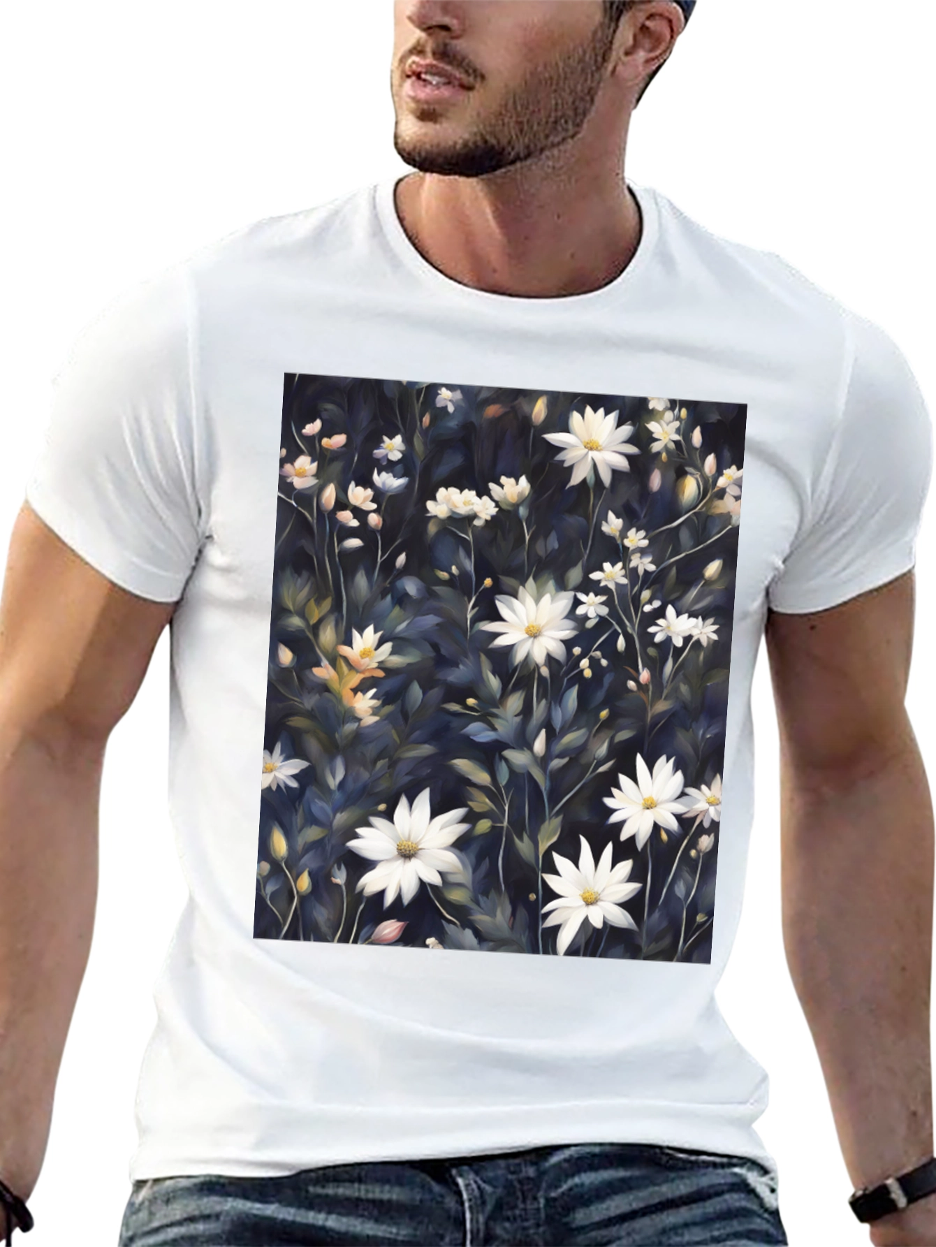 Floral Print T-Shirt - Elegant Botanical Design