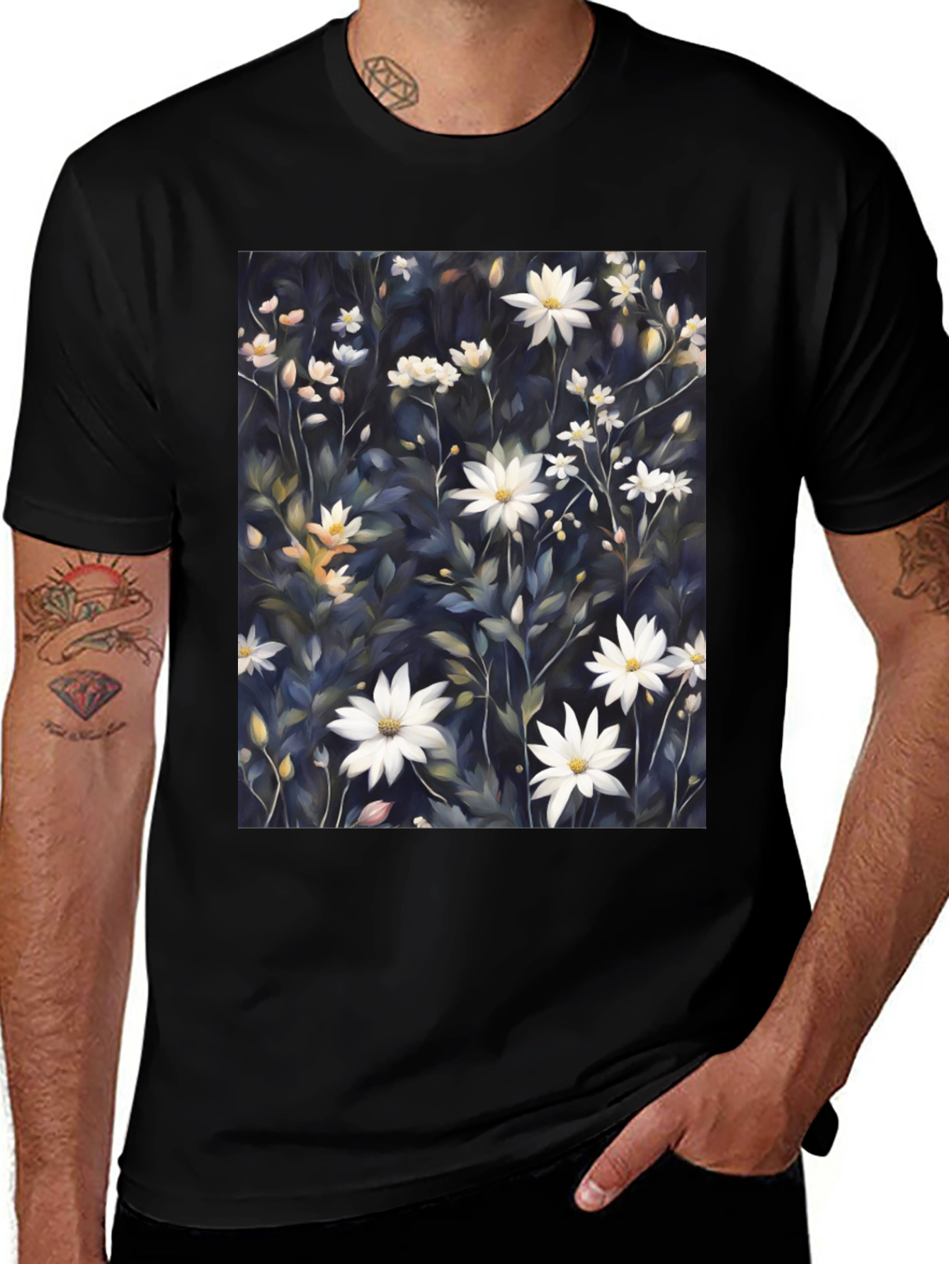 Floral Print T-Shirt - Elegant Botanical Design