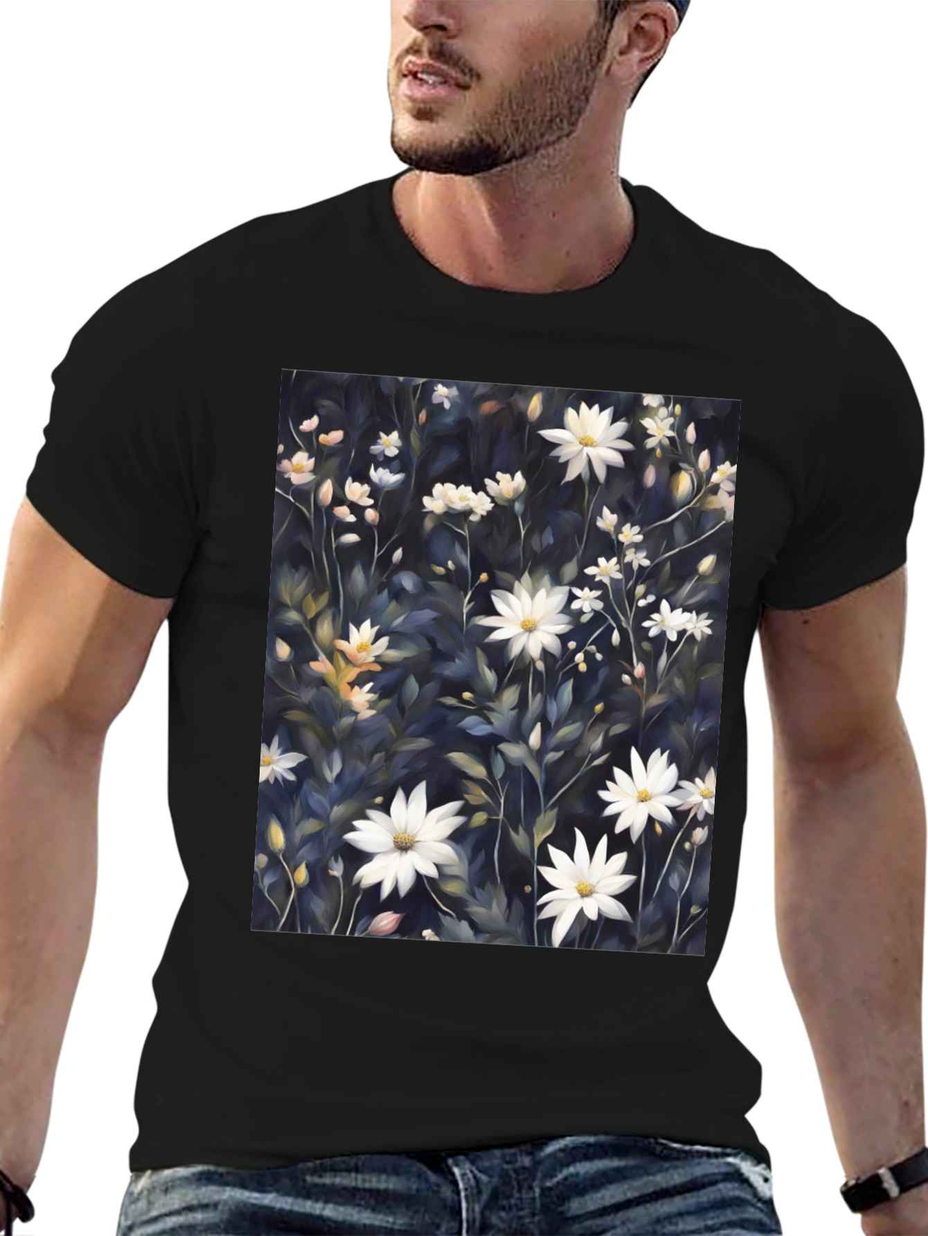 Floral Print T-Shirt - Elegant Botanical Design
