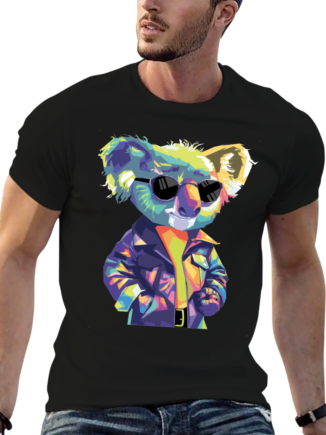 Cool Koala T-Shirt - Mens Black Graphic Tee