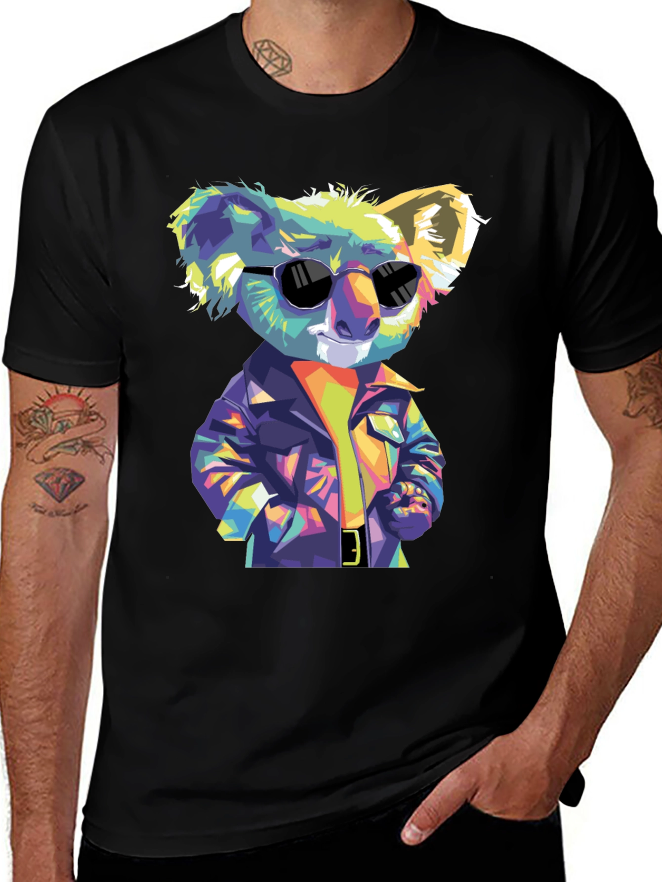 Cool Koala T-Shirt - Mens Black Graphic Tee