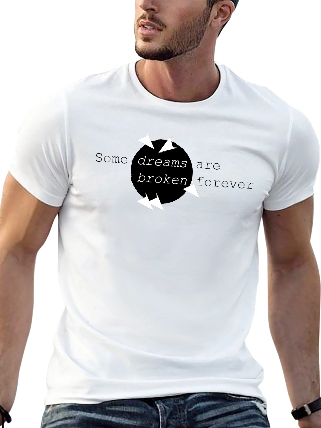 Broken Dreams Graphic Tee - Stylish Black T-Shirt