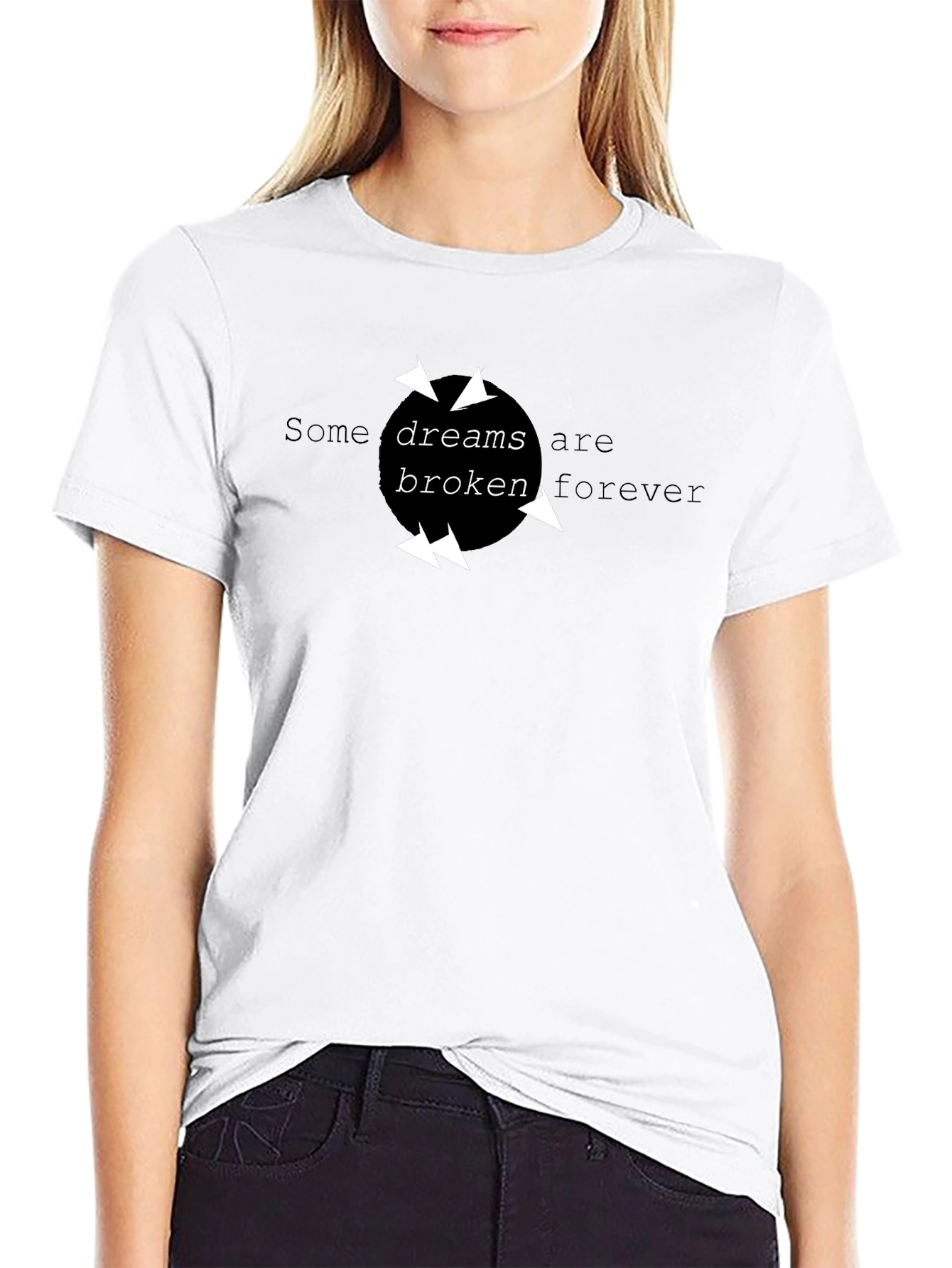 Broken Dreams Graphic Tee - Stylish Black T-Shirt