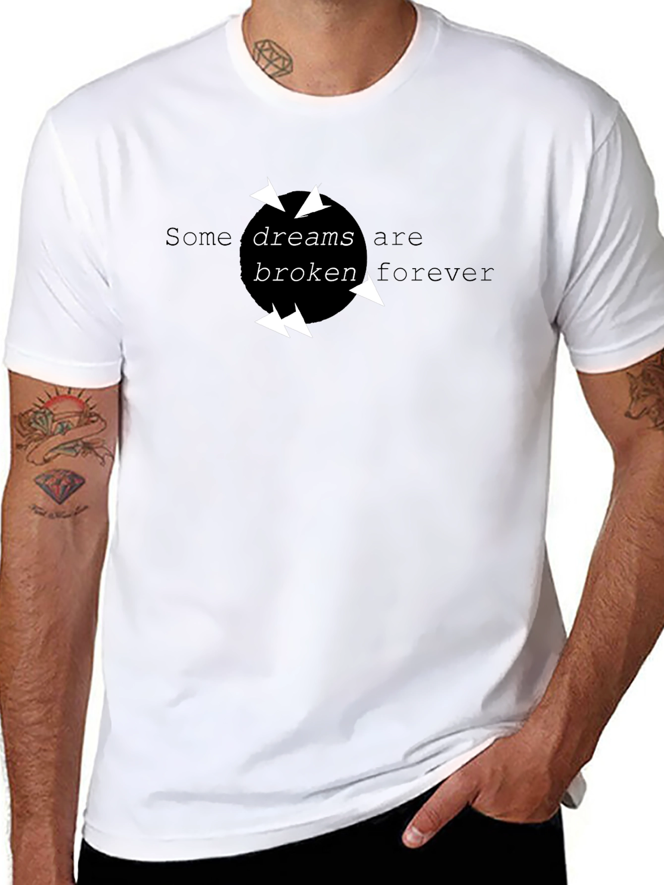 Broken Dreams Graphic Tee - Stylish Black T-Shirt