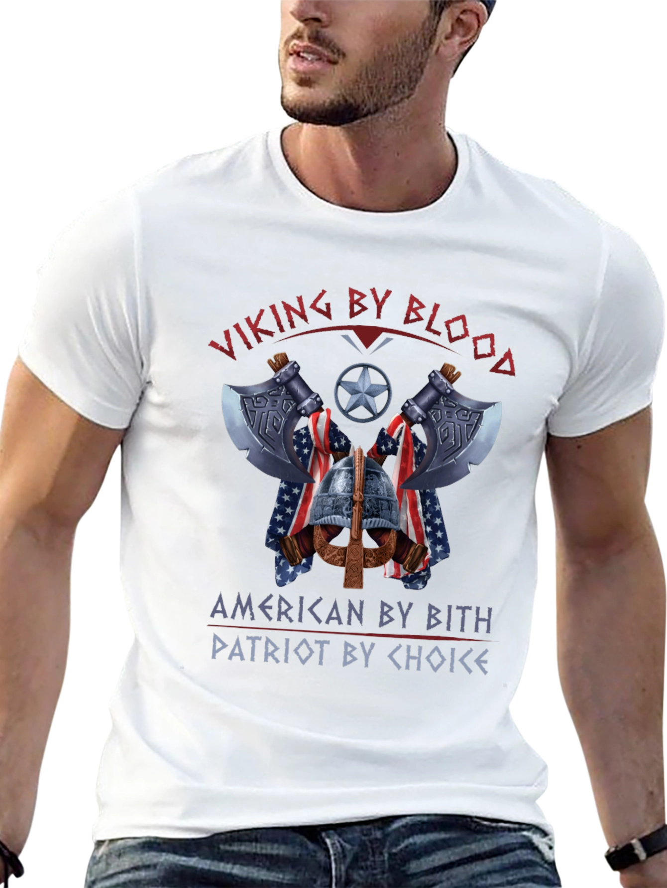 Viking American Patriot Graphic T-Shirt