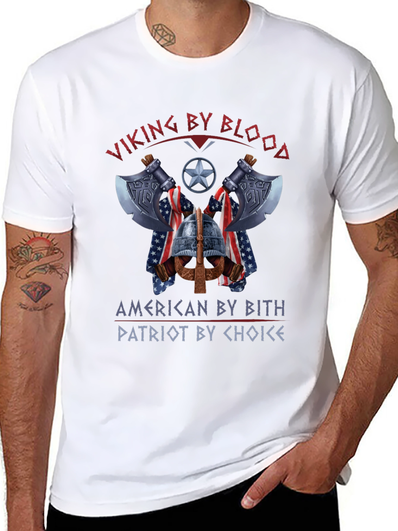 Viking American Patriot Graphic T-Shirt