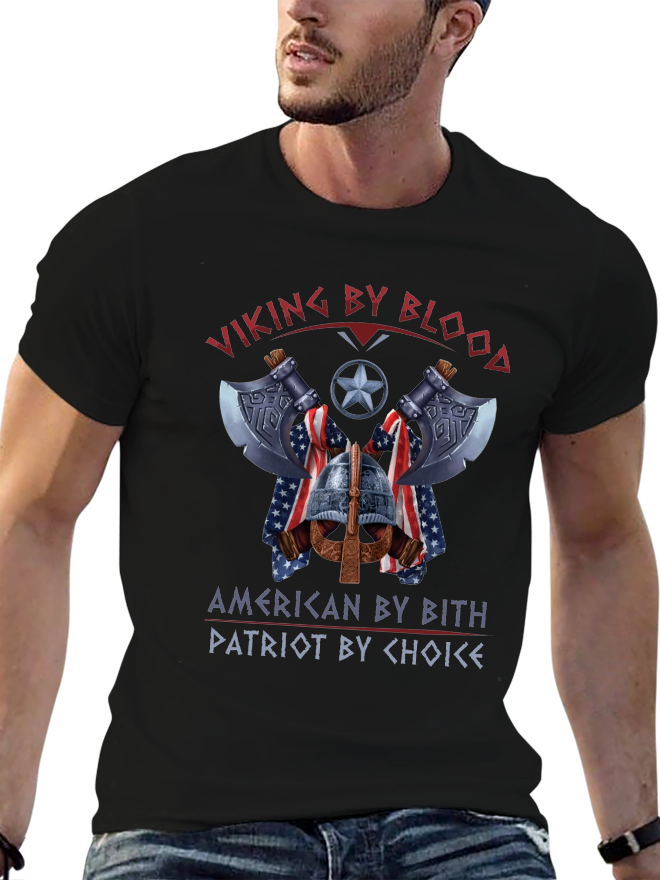 Viking American Patriot Graphic T-Shirt