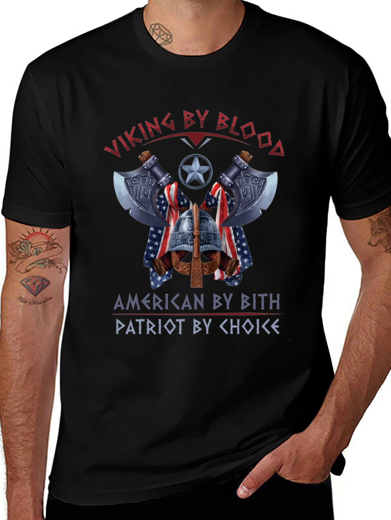 Viking American Patriot Graphic T-Shirt