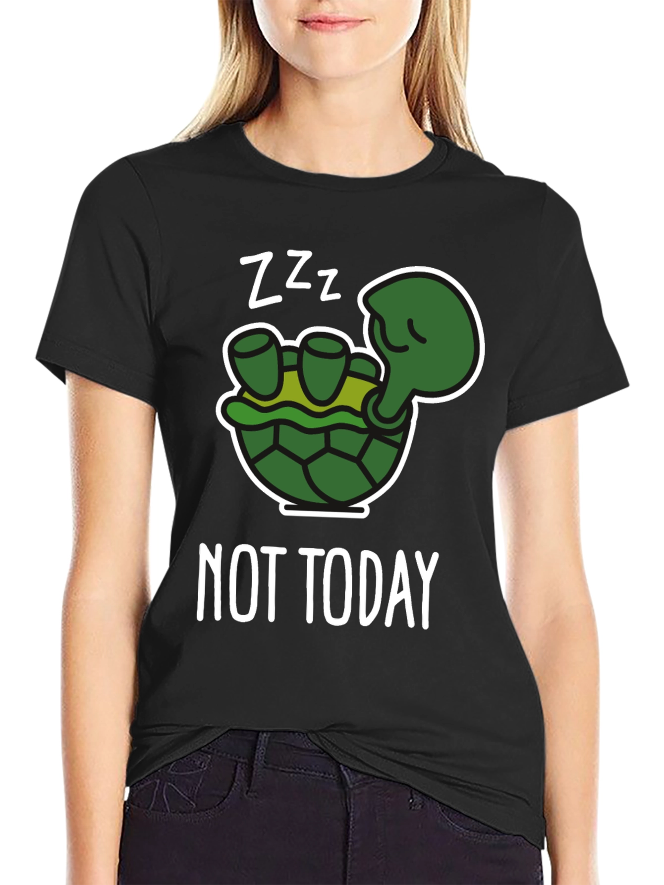Funny Turtle Not Today Graphic T-Shirt