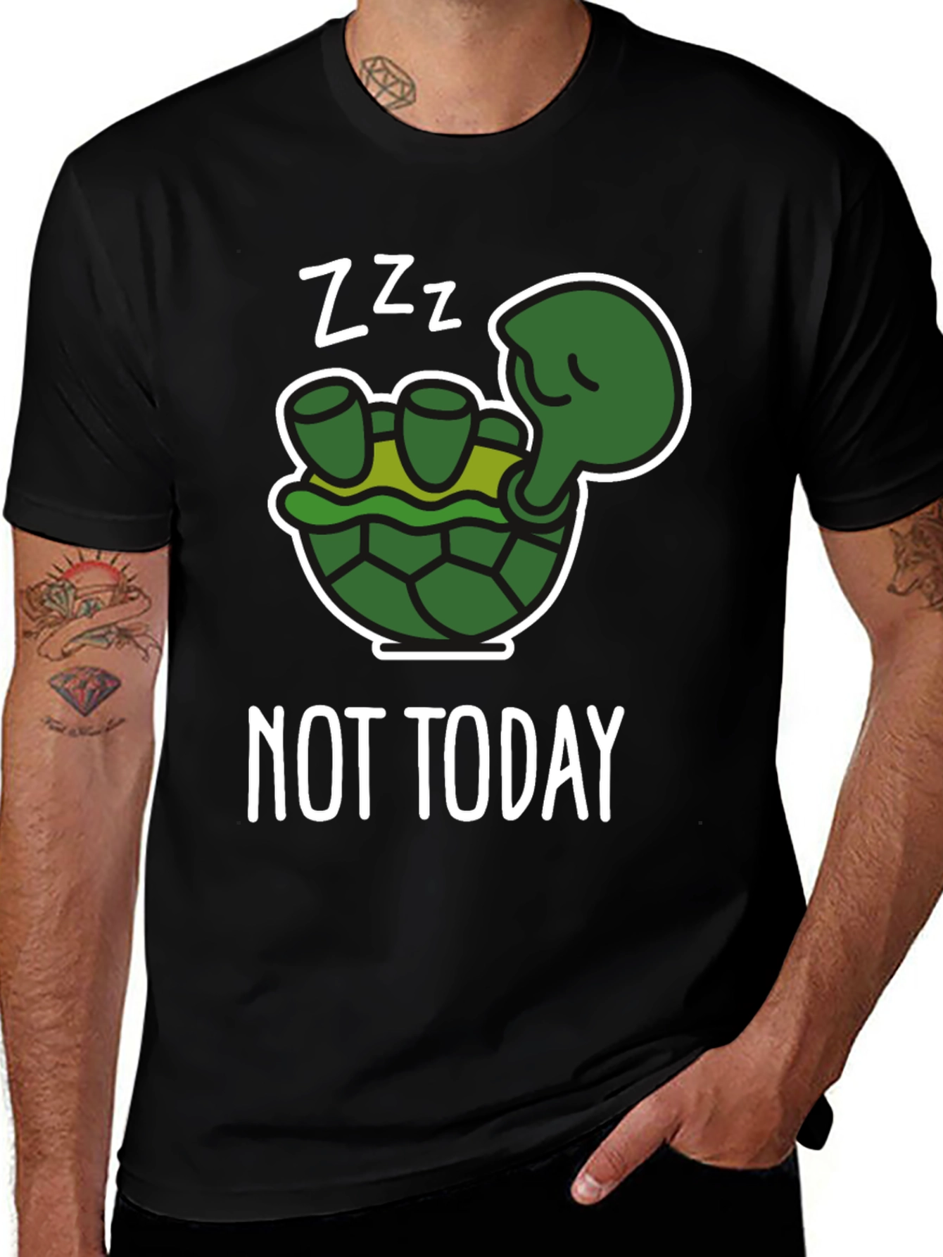 Funny Turtle Not Today Graphic T-Shirt