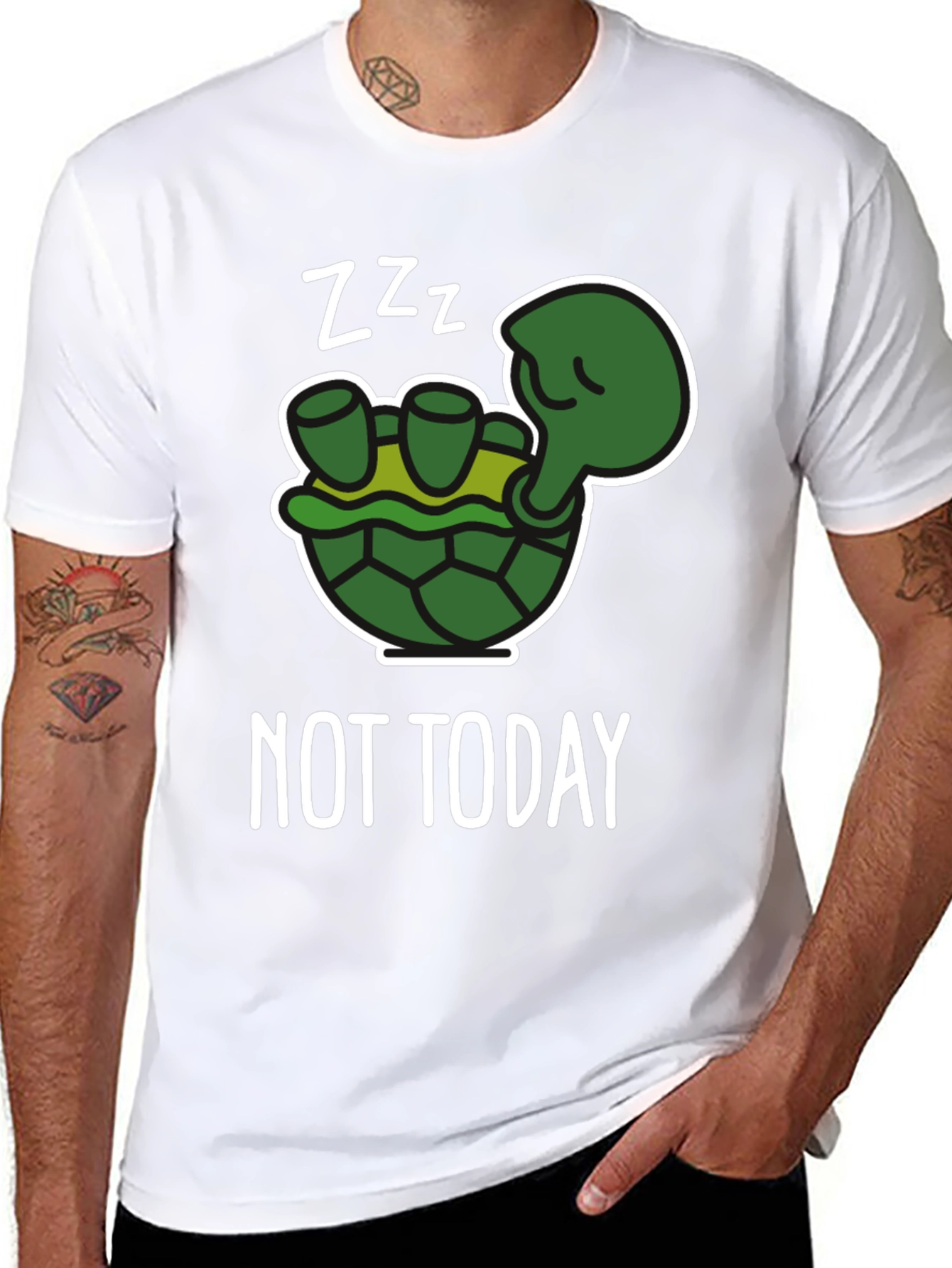Funny Turtle Not Today Graphic T-Shirt