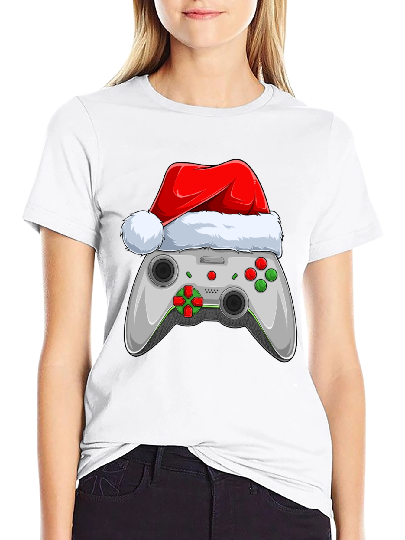 Festive Gamer T-Shirt - Holiday Controller Design