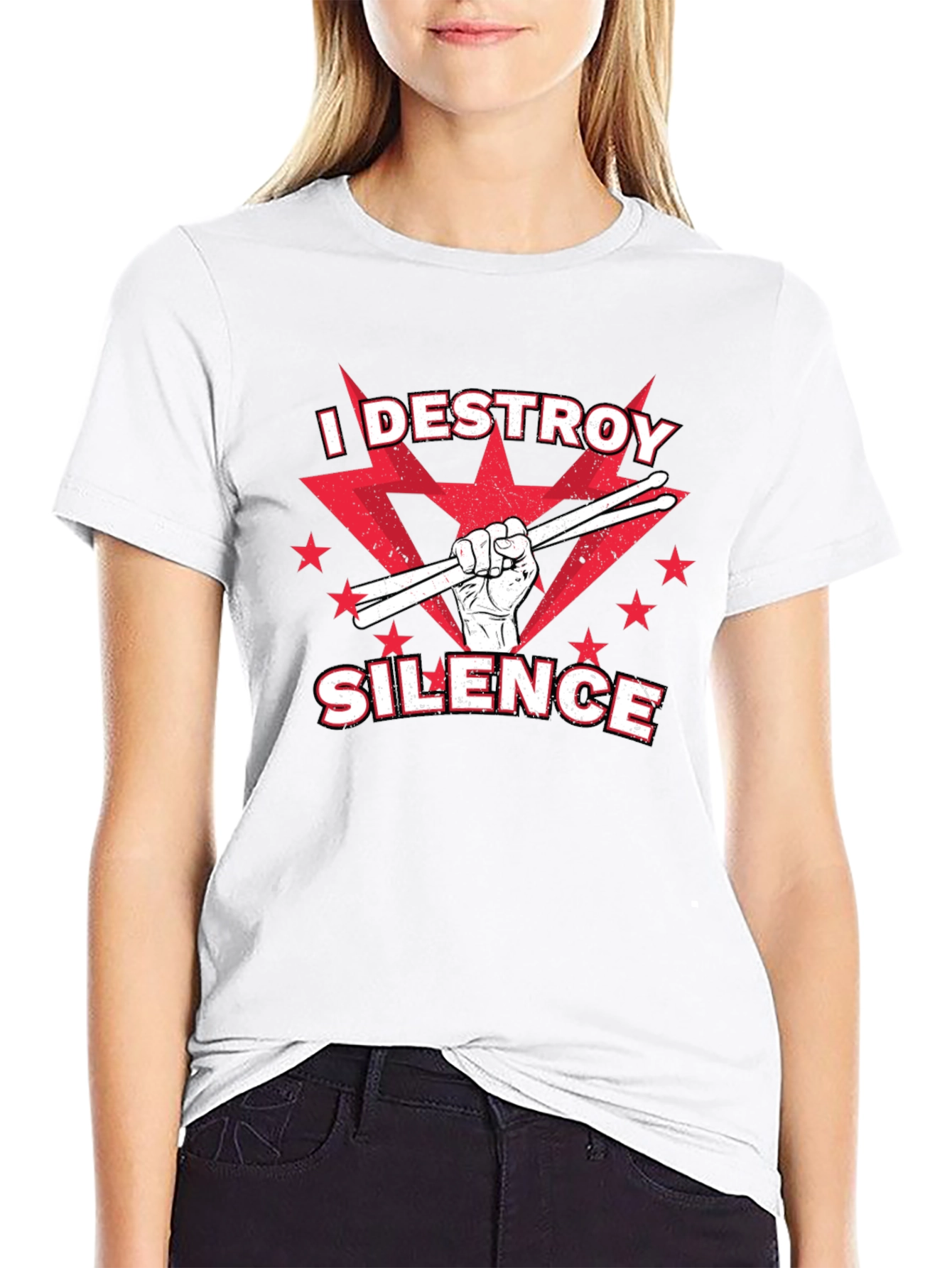 Destroy Silence T-Shirt - Drummer Graphic Tee