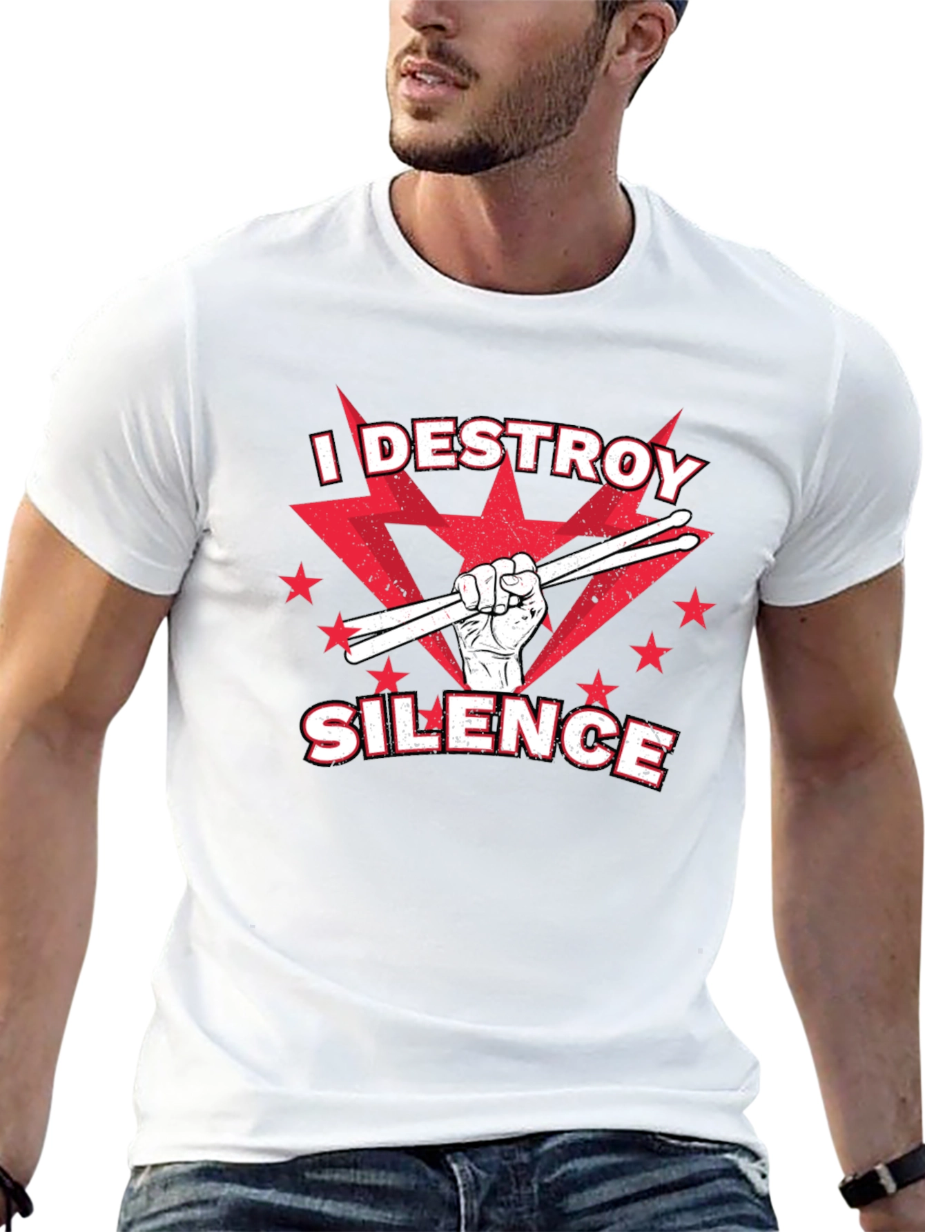 Destroy Silence T-Shirt - Drummer Graphic Tee