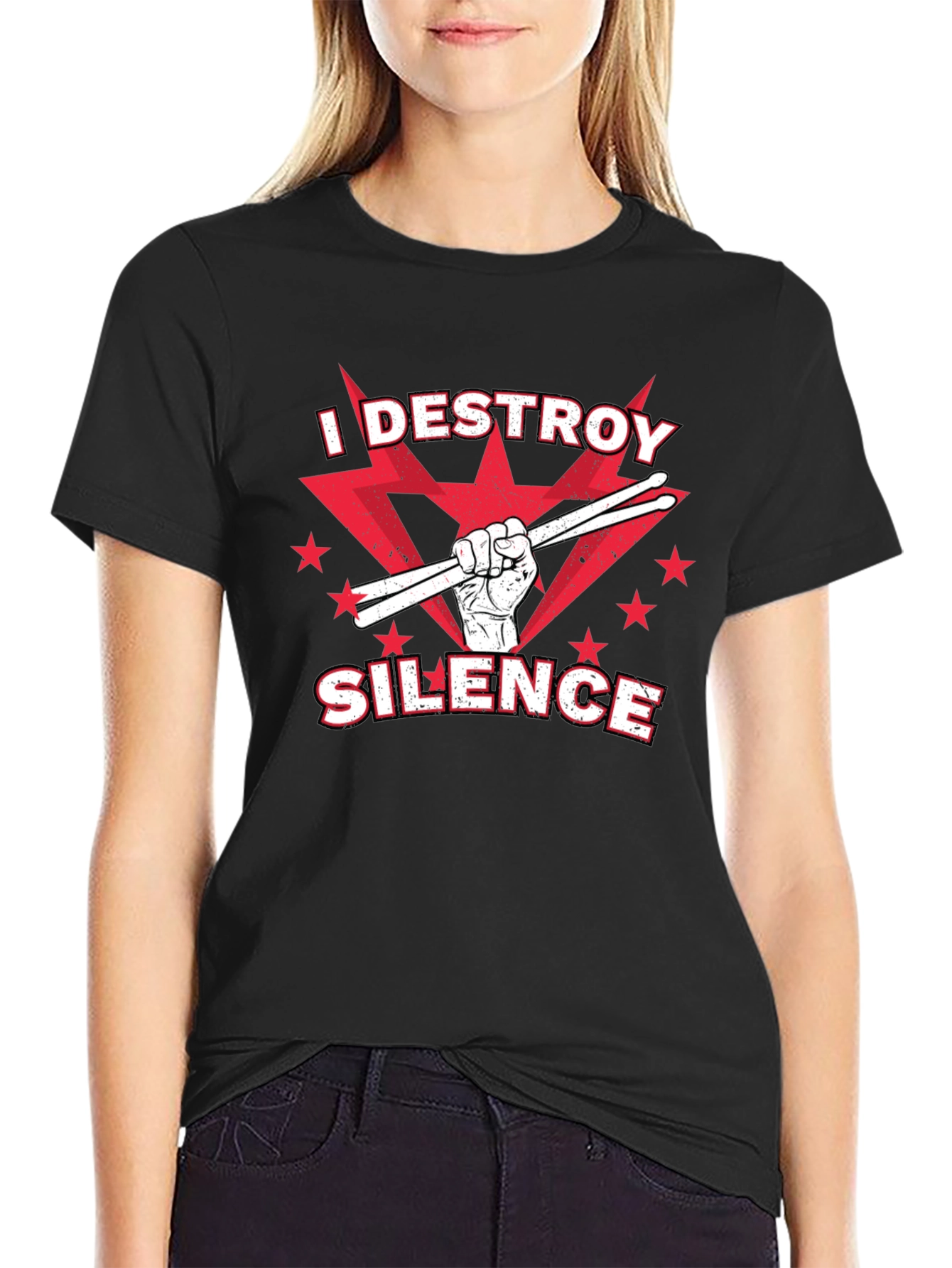 Destroy Silence T-Shirt - Drummer Graphic Tee