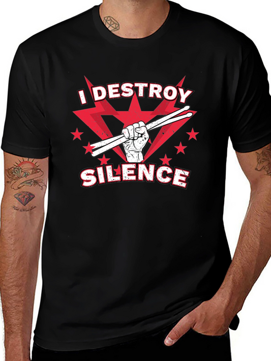 Destroy Silence T-Shirt - Drummer Graphic Tee