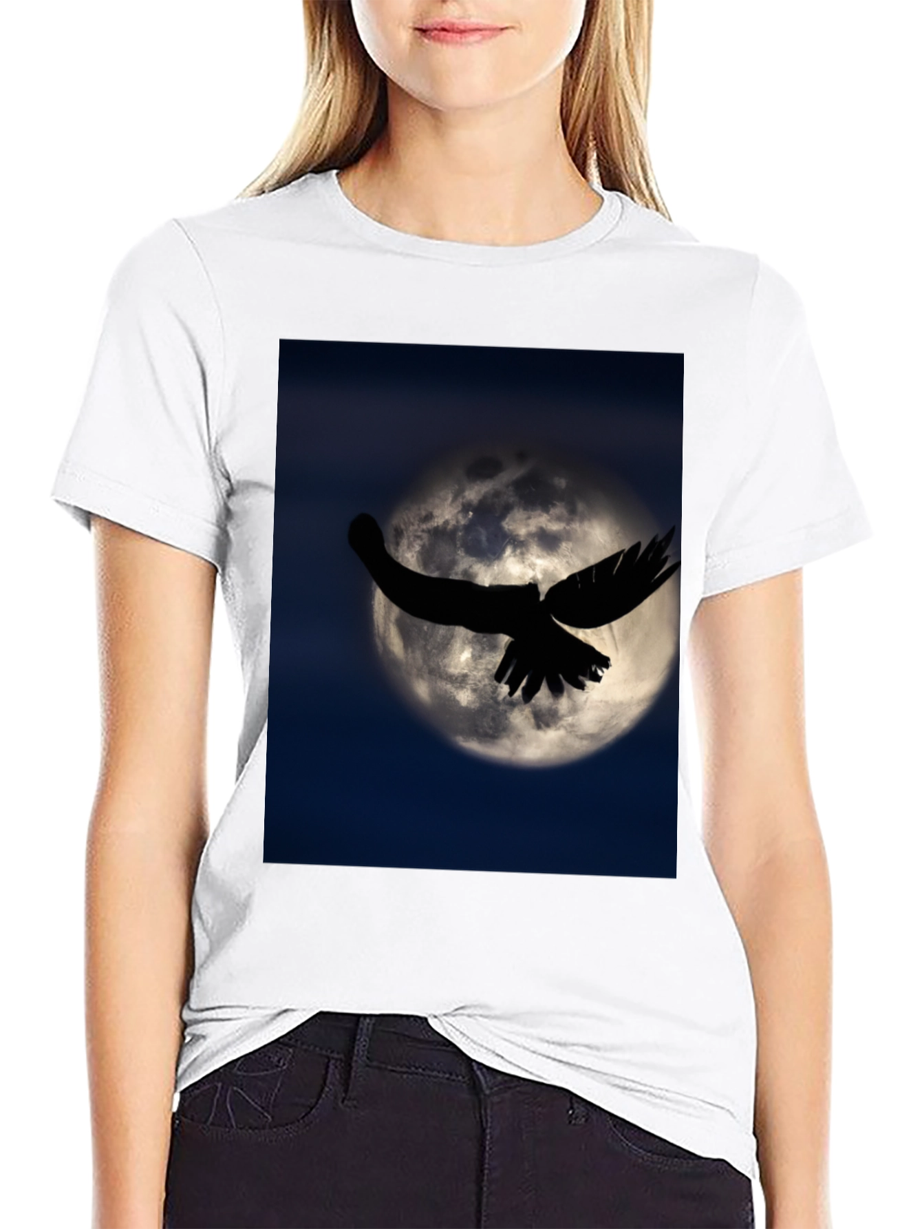 Raven Moon Graphic Black T-Shirt
