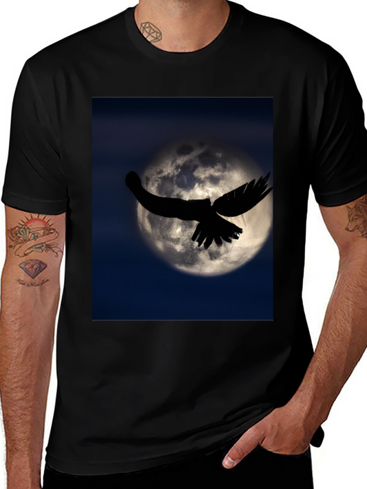 Raven Moon Graphic Black T-Shirt