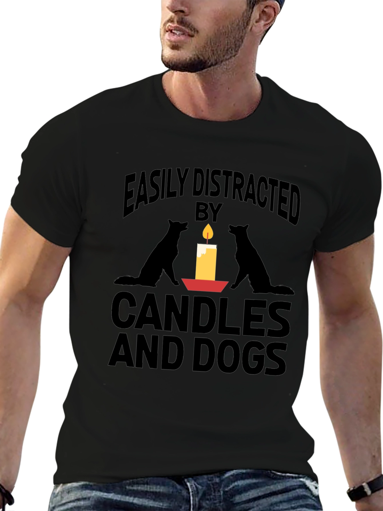 Easily Distracted by Candles and Dogs T-Shirt