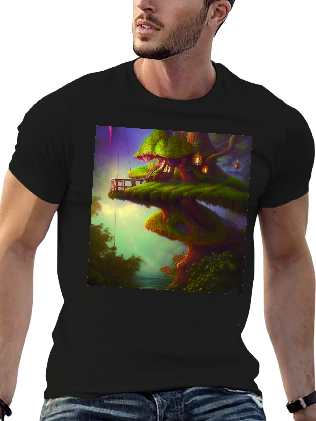 Whimsical Treehouse Graphic Tee - Unique Design