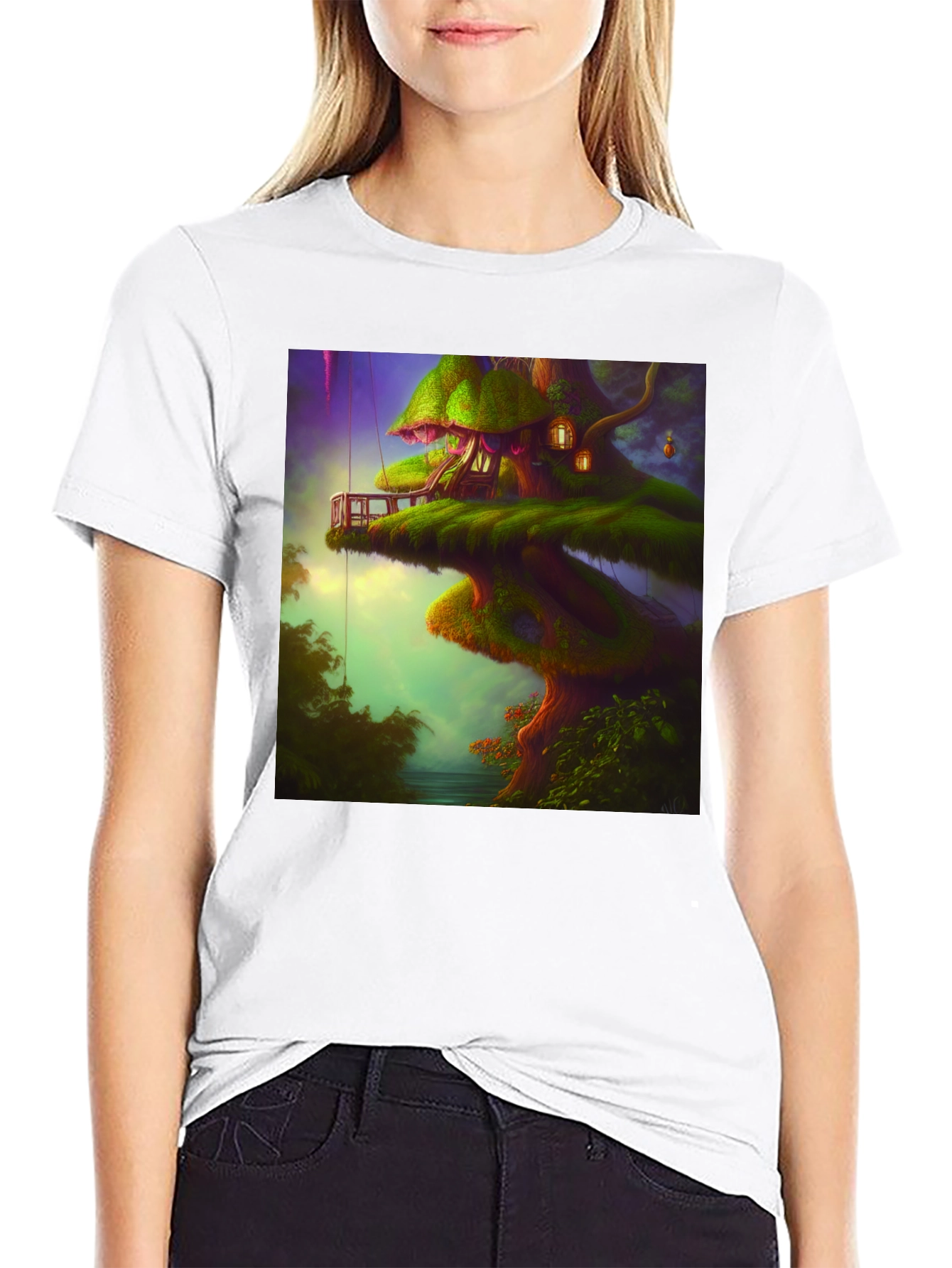 Whimsical Treehouse Graphic Tee - Unique Design