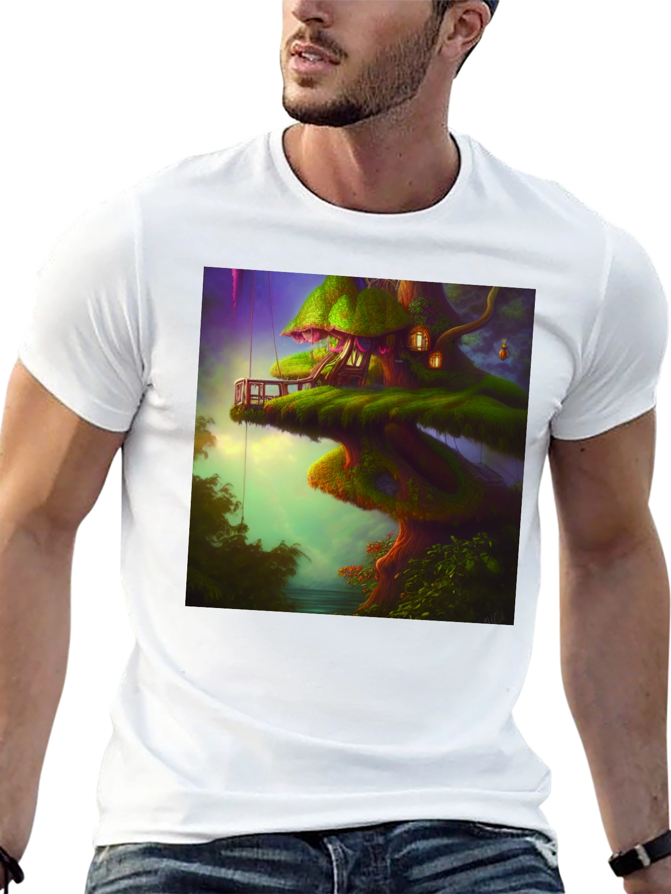 Whimsical Treehouse Graphic Tee - Unique Design