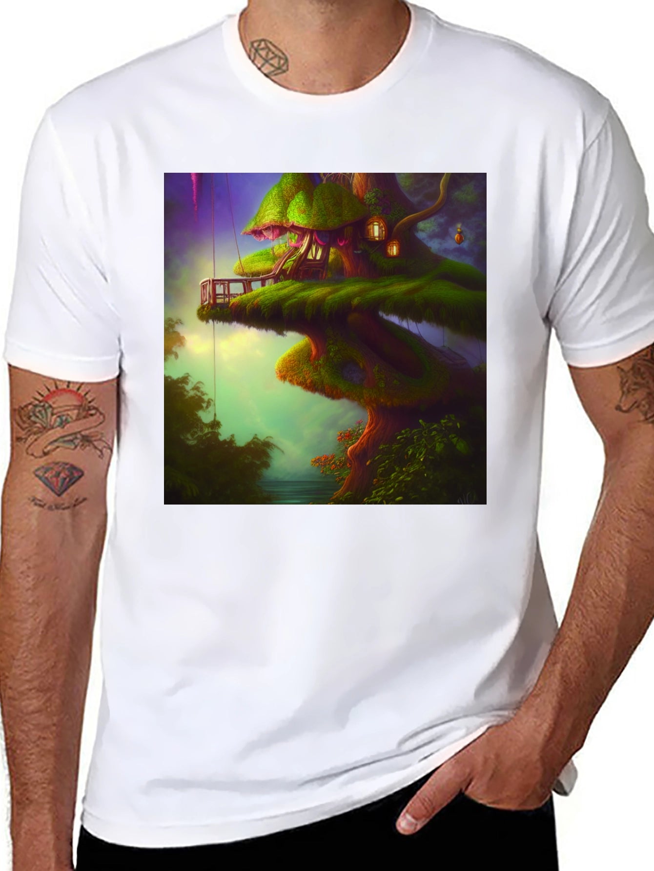 Whimsical Treehouse Graphic Tee - Unique Design