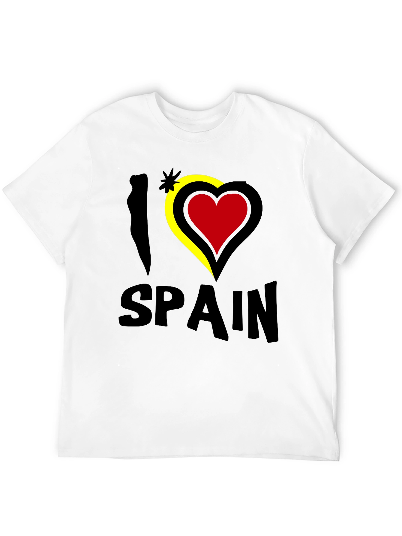 I Love Spain T-Shirt - Black Novelty Tee