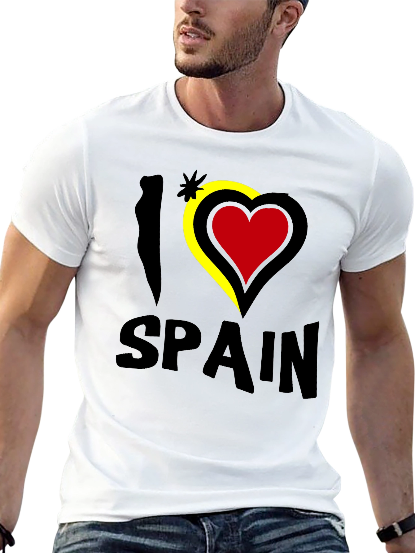 I Love Spain T-Shirt - Black Novelty Tee