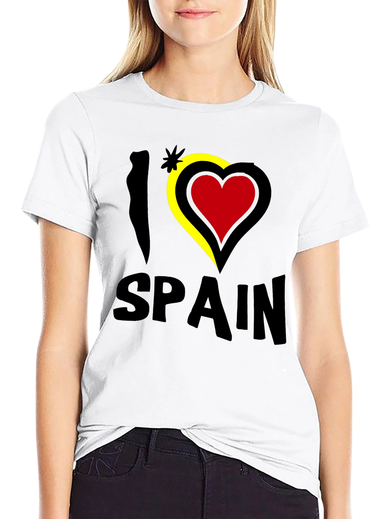 I Love Spain T-Shirt - Black Novelty Tee
